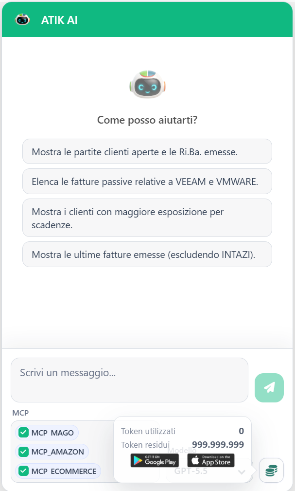 Anteprima chatbot ATIK AI